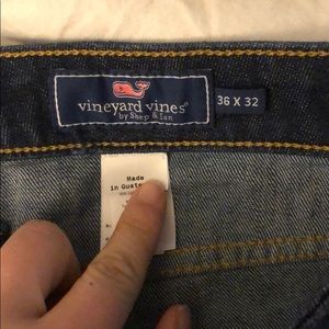 Mens vineyard vines dark wash straight leg jean